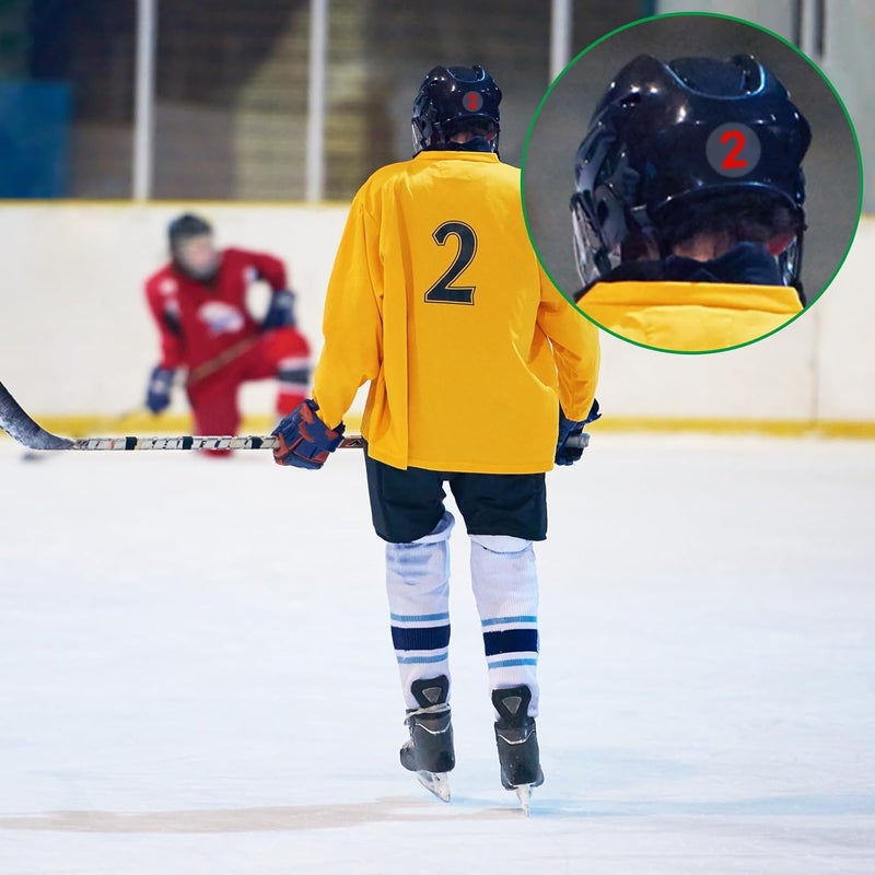 Teling ملصقات أرقام خوذة رياضية حمراء 400 قطعة بحجم 1.5 بوصة لملصقات خوذة كرة القدم ملصقات فينيل أرقام هوكي ملصقات أرقام لاصقة ذاتيًا لملصقات أرقام سوفتبول لهوكي البيسبول واللاكروس - Image 4